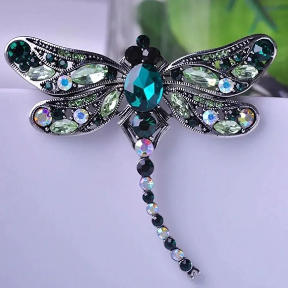 VQ🌟HOST PICK🌟Rhinestones Dragonfly Brooch - Picture 1 of 6